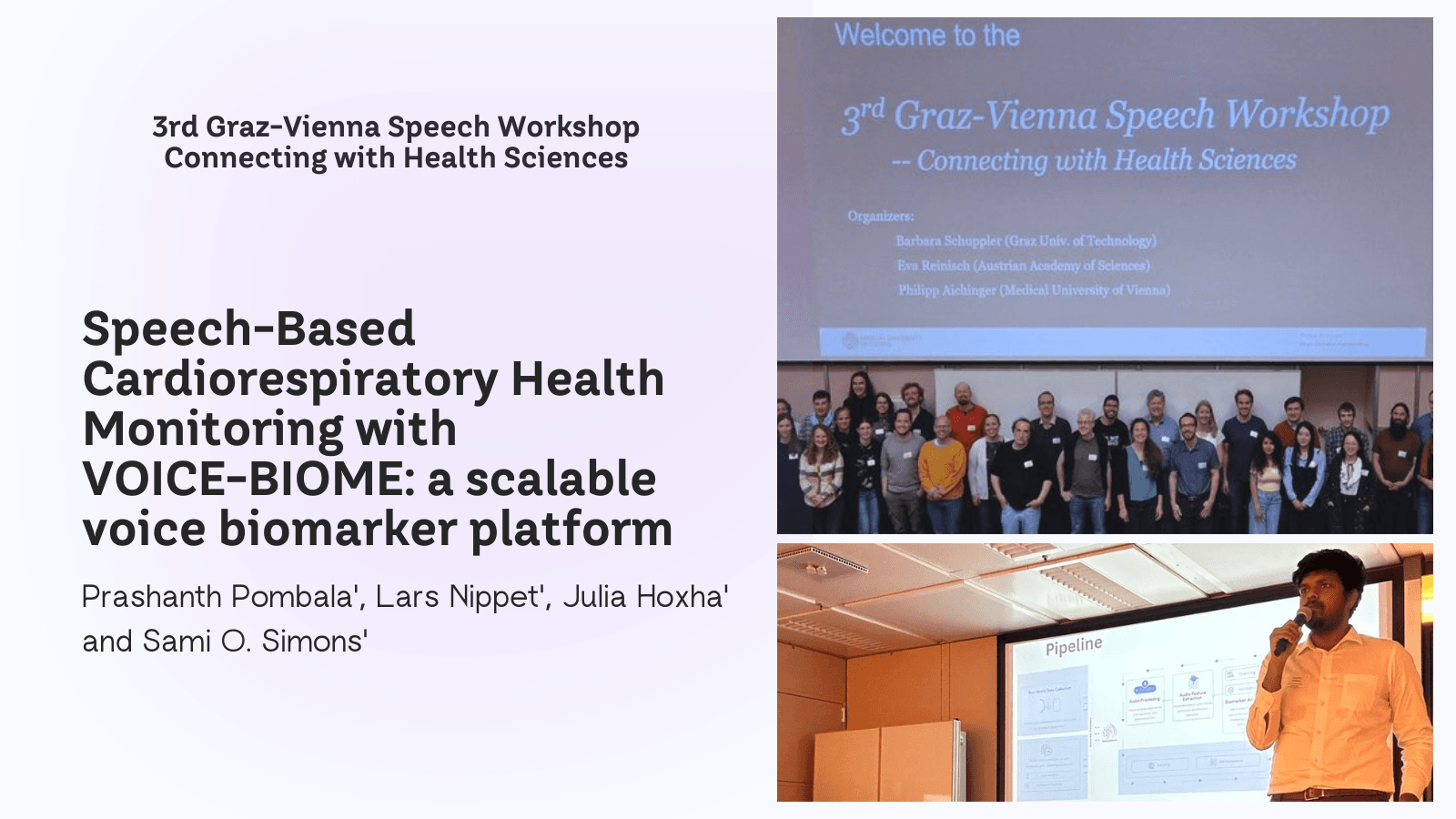 Zana Presents VOICE-BIOME Platform at 3rd Graz–Vienna Speech Workshop: Connecting Speech and Health Sciences